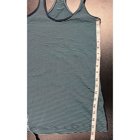 Lululemon Cool Racerback Classic Stretch Hyper Stripe Blue Luon Tank Size 6 - Picture 9 of 12